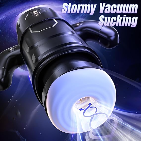 Male Masturbator Sex Toys-Electric Men Sex Toys with 6 Thrusting & 3 Suction, Automatic Sucking Male Masturbation Cup with Handle, Penis Pump Pocket Pussy Male Stroker Vibrator for Adult Men