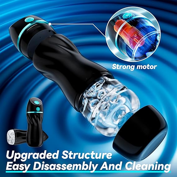 Automatic Sucking Male Masturbators - Upgraded 7 Vibration & Suction Hands Free Pocket Pussy Male Stroker with 3D Realistic Textured, Blowjob Toy Mens Adult Male Sex Toys for Men (Black)