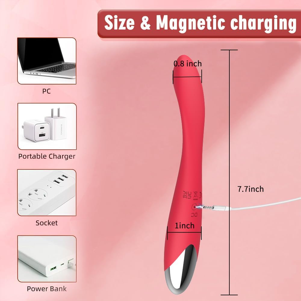 Adult Sex Toys for Women,Clitoral G Spot Vibrator with 10 Powerful Vibrating Modes,Clitoral Nipple Stimulator Finger Bullet Vibrators Waterproof Strapless on Dildo Anal Toys for Couple (Red)