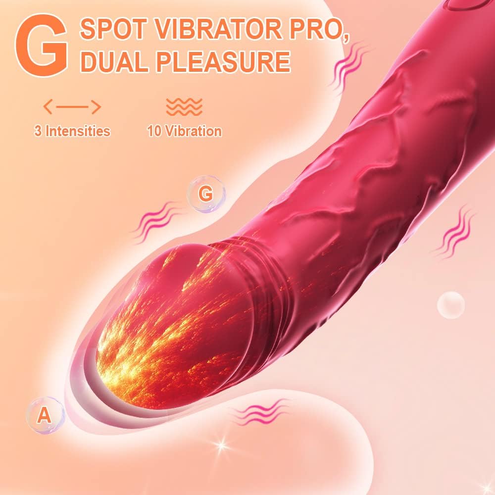 7.6 Inch Realistic Dildo Vibrator for Women，10 Powerful Vibration Modes for Clitoral and G-spot Stimulation, Waterproof Rose Adult Sex Toys for Women and Couples