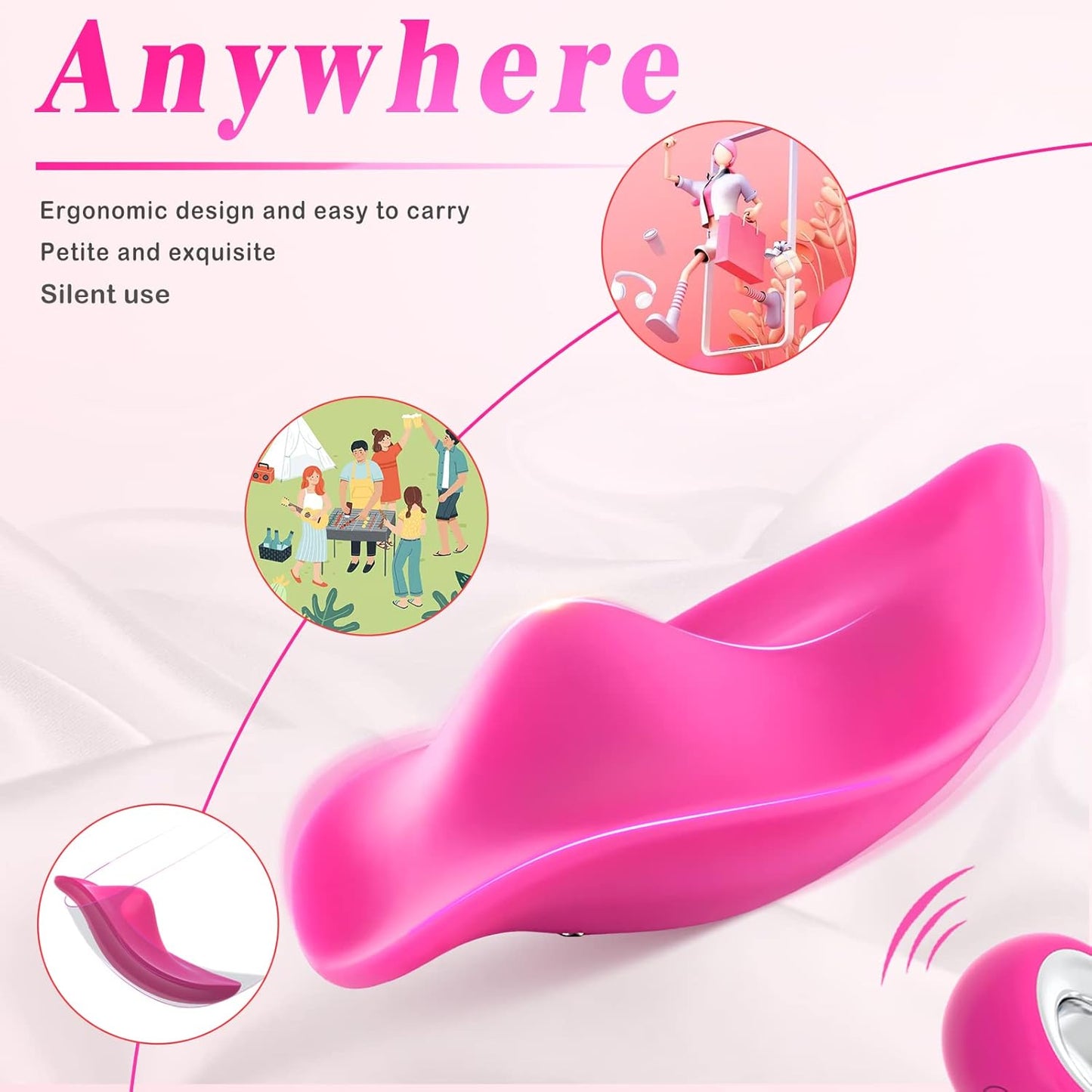 Wearable Panty Vibrators Adult Sex Toys for Women or Couples, Remote Control Clit Mini Vibrator with 12 Vibrating Modes Vibrating Panties Quite Rose Dildos Sex Machine