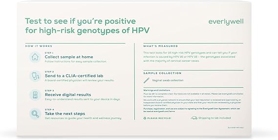 Female HPV Test - at Home - Human Papillomavirus CLIA-Certified Adult Test - Discreet Vaginal Swab Analysis