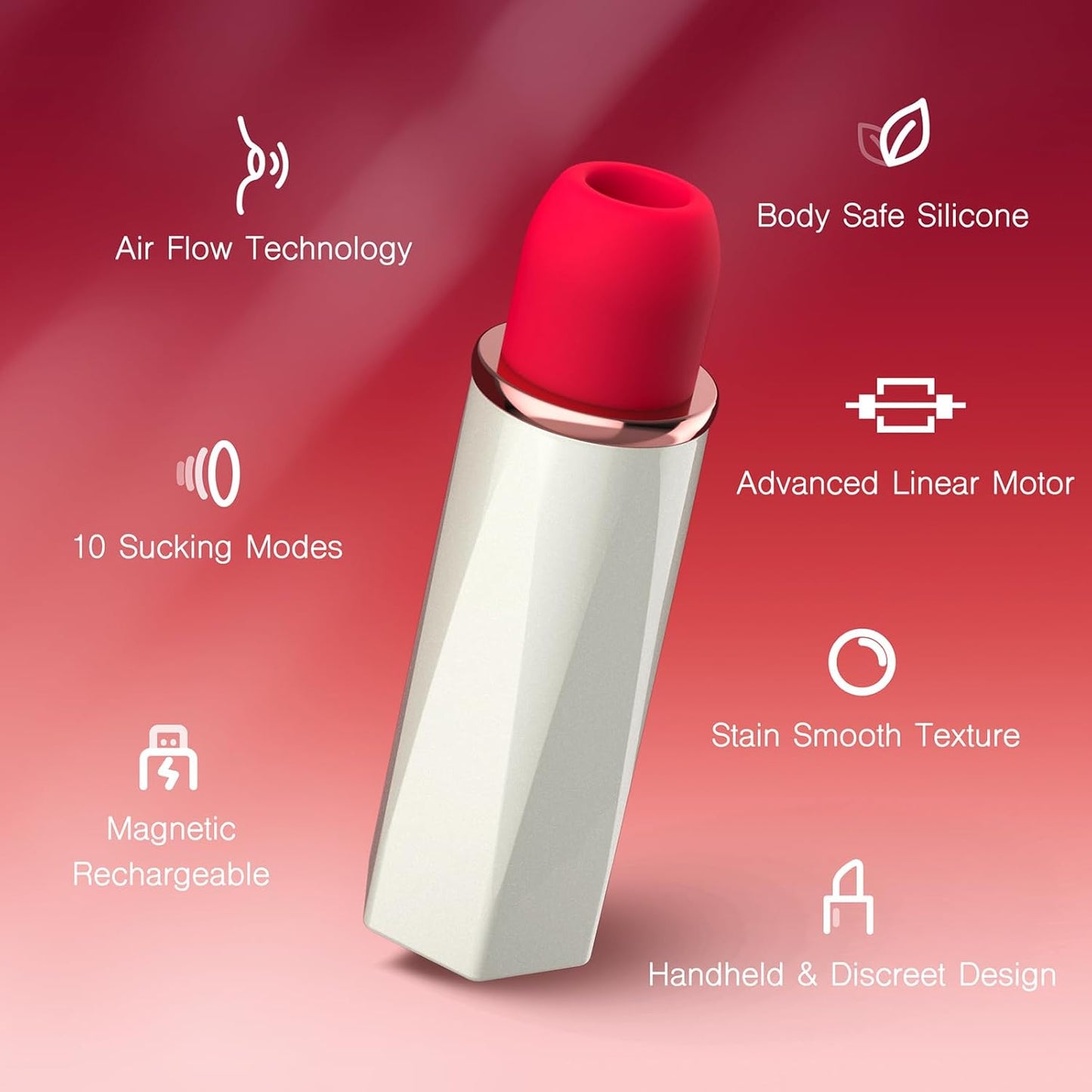 Female Sex Toys Vibrator, Sucking Vibrator with 10 Sucking Modes Lipstick Clitoral Vibrators Adult Toys, Women Sex Toys Adult Nipple Toys Adult Sex Toys & Games for Women