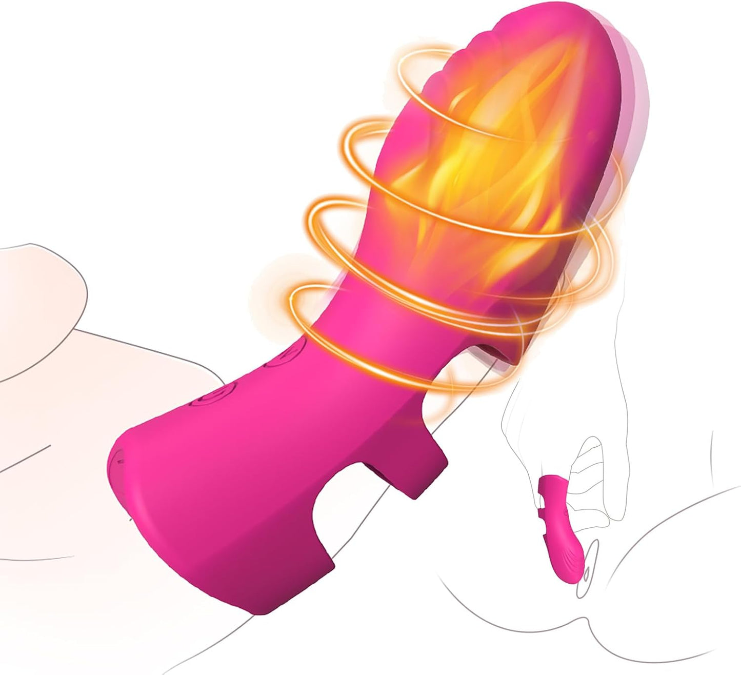 Finger Vibrator Adult Sex Toys for Women, Adult Toys with 10 Vibrations & Heating Function Clitoral G-Spot Nipple Butterfly Vibrators, Sexual Pleasure Tools for Women Mini Vibrator Couples Sex Toys