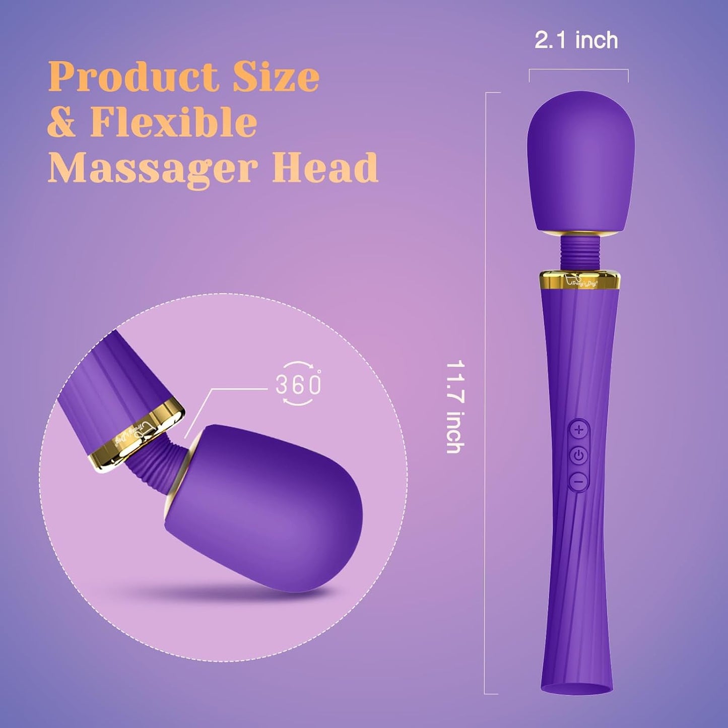 Adult Toys, Vibrator Wand with 5 Vibrations and 3 Speeds, Adult Sex Toys for Clitoral Stimulation, Magic Cordless Handheld Powerful Vibrating Massager for Women Partner Play