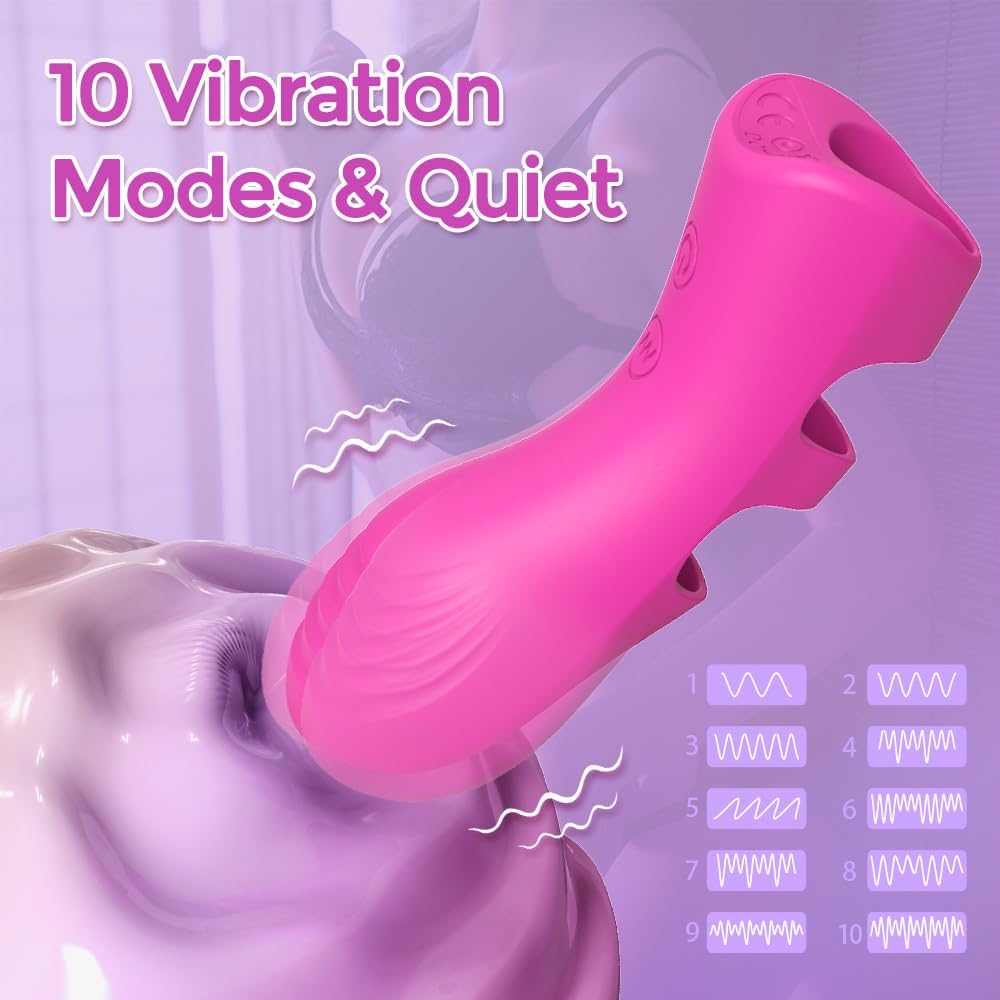 Finger Vibrator Adult Sex Toys for Women, Adult Toys with 10 Vibrations & Heating Function Clitoral G-Spot Nipple Butterfly Vibrators, Sexual Pleasure Tools for Women Mini Vibrator Couples Sex Toys