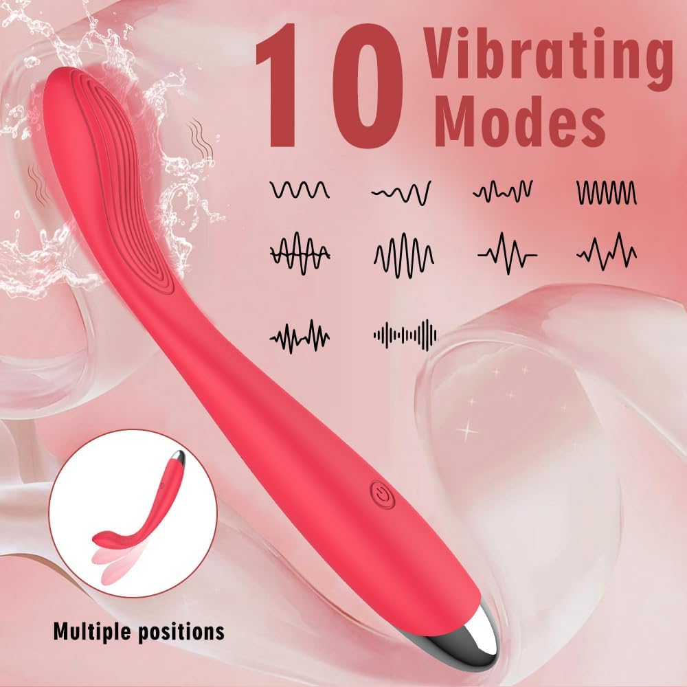 Adult Sex Toys for Women,Clitoral G Spot Vibrator with 10 Powerful Vibrating Modes,Clitoral Nipple Stimulator Finger Bullet Vibrators Waterproof Strapless on Dildo Anal Toys for Couple (Red)