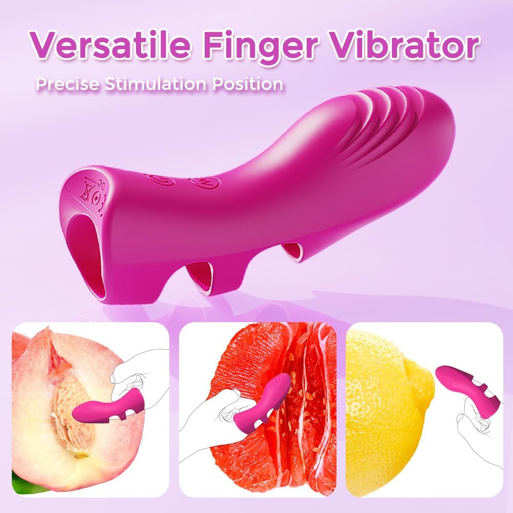 Finger Vibrator Adult Sex Toys for Women, Adult Toys with 10 Vibrations & Heating Function Clitoral G-Spot Nipple Butterfly Vibrators, Sexual Pleasure Tools for Women Mini Vibrator Couples Sex Toys