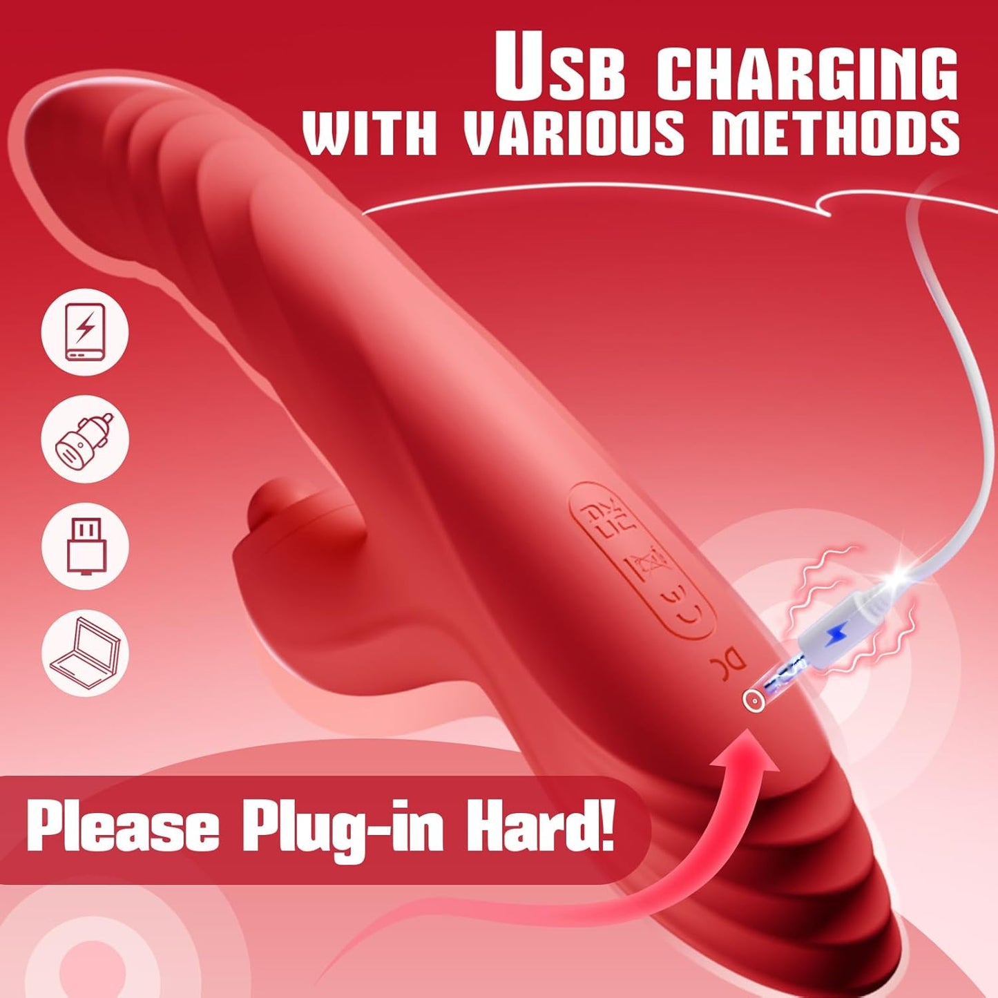 Vibrator Thrusting Dildo for Women - G Spot Vibrator Clitoral Stimulator Sex Toys Dildos Vibrator with 10 Vibration 7 Thrust Mode with Licking, Rabbit Vibrators Adult Sex Toy for Women and Couple