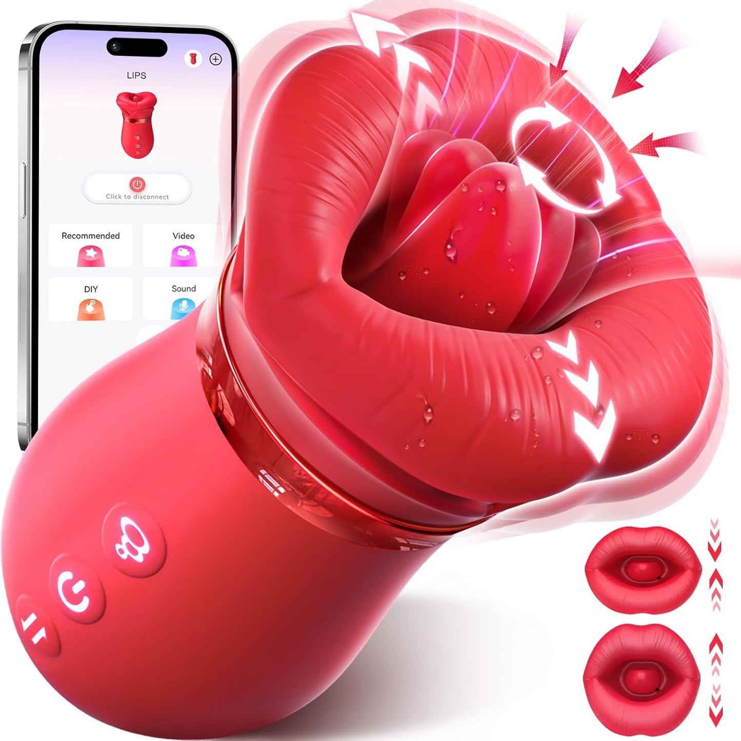 Vibrator Adult Sex Toys for Women - Mouth Sucking Vibrator Rose Sex Toy, 10 Tongue Licking, 3 Auto & 1 Manual Sucking Adult Toys New APP, Anal Clit Nipple Vibrators Female Couples Sex Toys