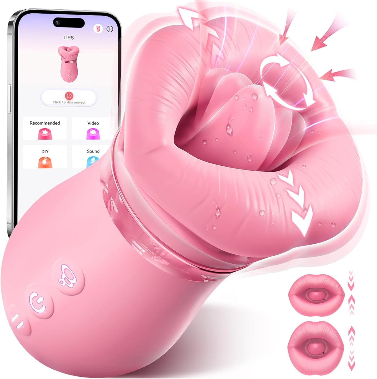 Vibrator Adult Sex Toys for Women - Mouth Sucking Vibrator Rose Sex Toy, 10 Tongue Licking, 3 Auto & 1 Manual Sucking Adult Toys New APP, Anal Clit Nipple Vibrators Female Couples Sex Toys