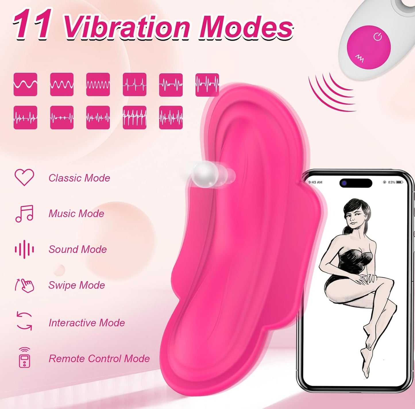 Wearable Panty APP Remote Control Vibrators Adult Sex Toys for Women or Couples, Clitoral Mini Egg Bullet Butterfly Vibrator Rose Toy, G Spot Dildo Vagina Stimulator with Tongue Licking Sex Machine