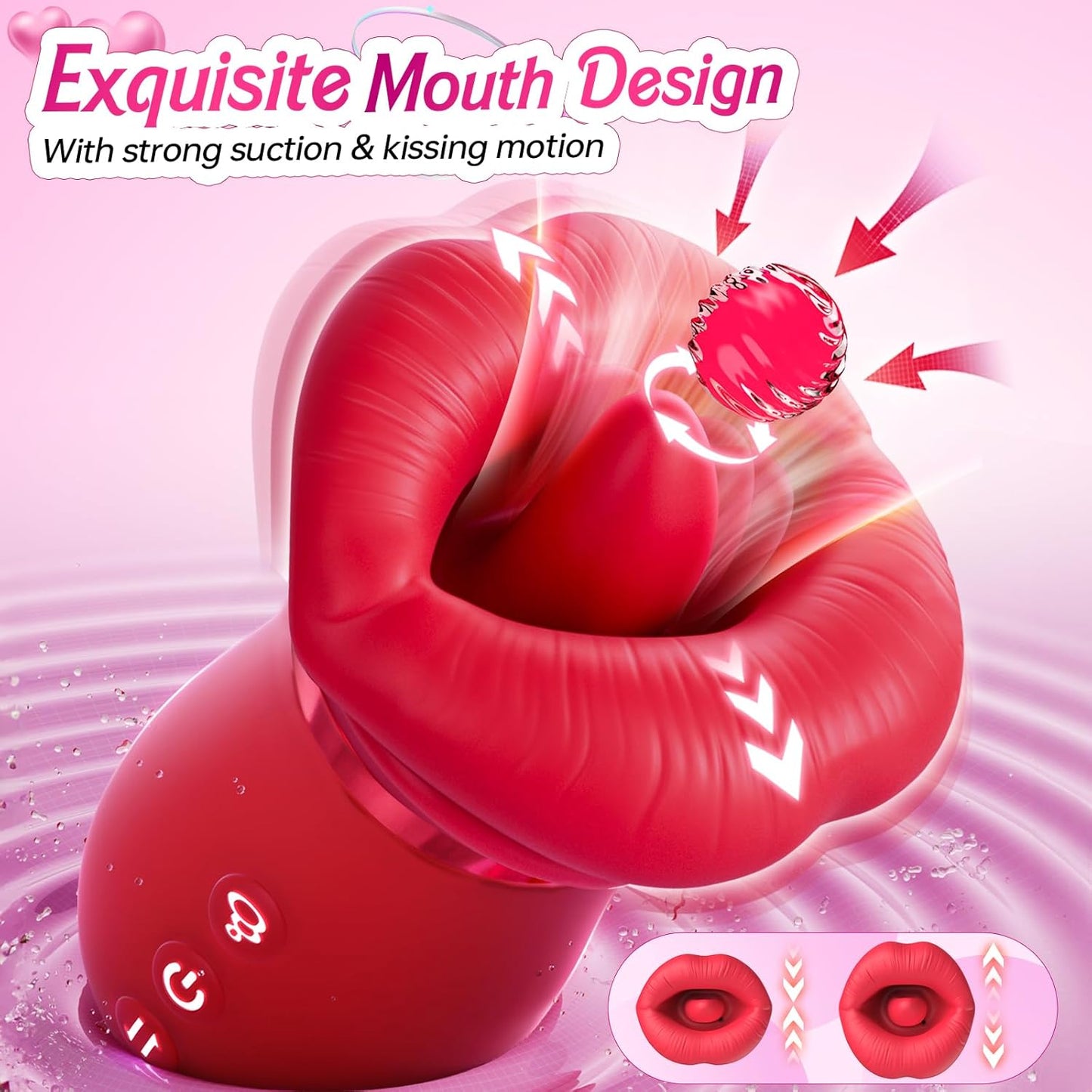 Vibrator Adult Sex Toys for Women - Mouth Sucking Vibrator Rose Sex Toy, 10 Tongue Licking, 3 Auto & 1 Manual Sucking Adult Toys New APP, Anal Clit Nipple Vibrators Female Couples Sex Toys