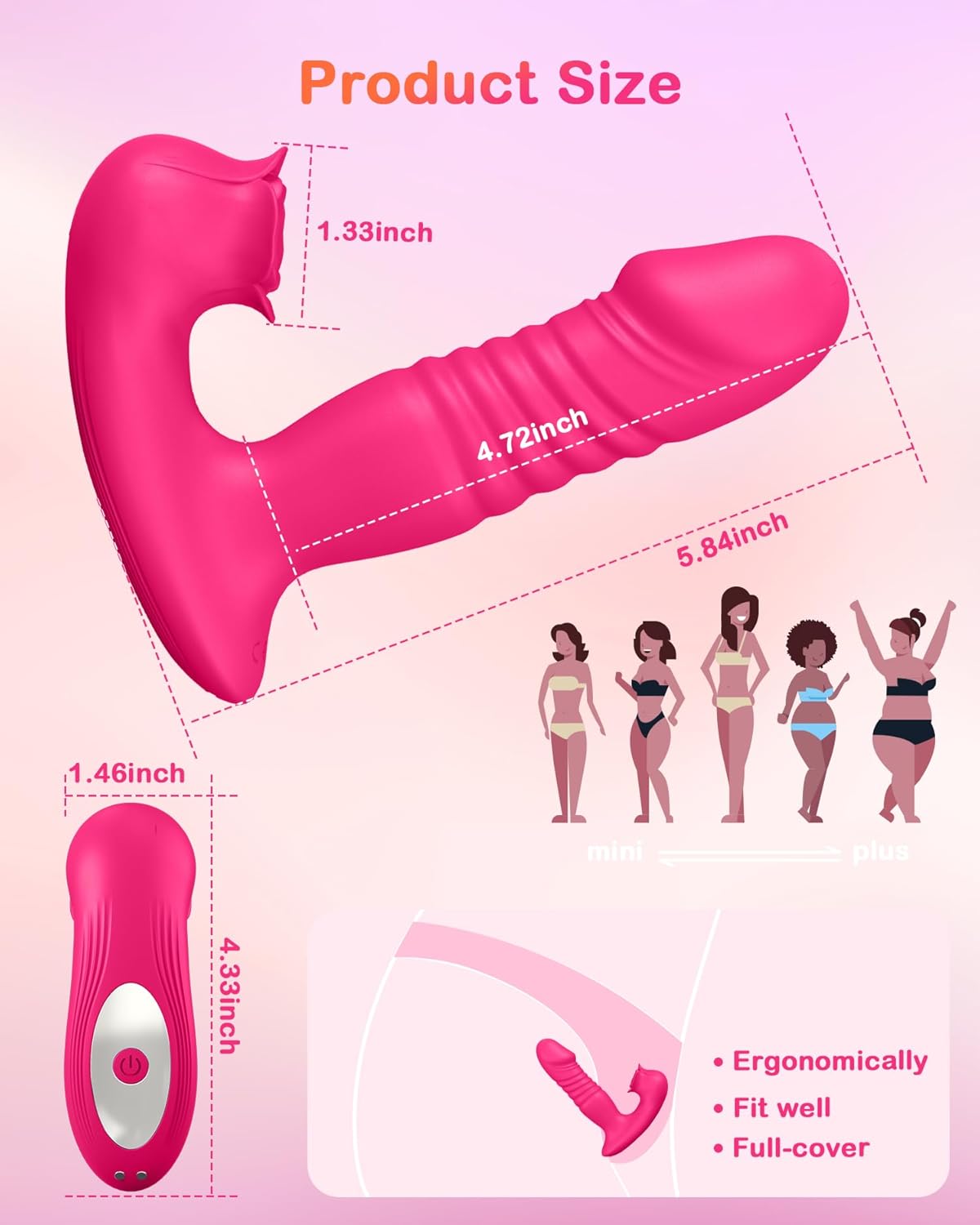 Thrusting Dildo Sucking Vibrator Rose Sex Toys for Women– Upgraded Sex Stimulator with 9 Sucking &Thrusting Vibrating Modes,G Spot Clit Nipple Wearable Vibrator (Red Rose)