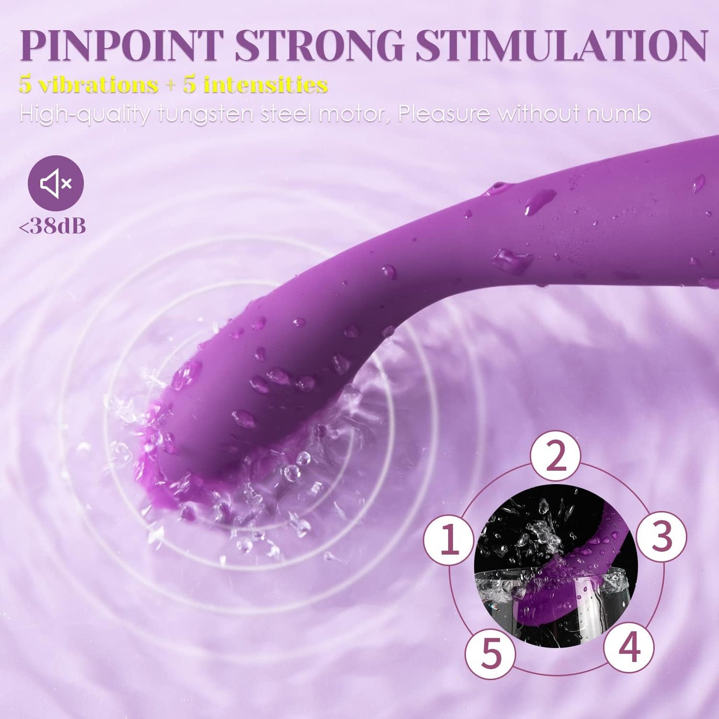 G Spot Vibrator - 8 Seconds to Climax Finger Shaped Waterproof Vibes for Women - 5 * 5 Vibrations Clit Nipple Personal Massagers - Adult Female Sex Toys