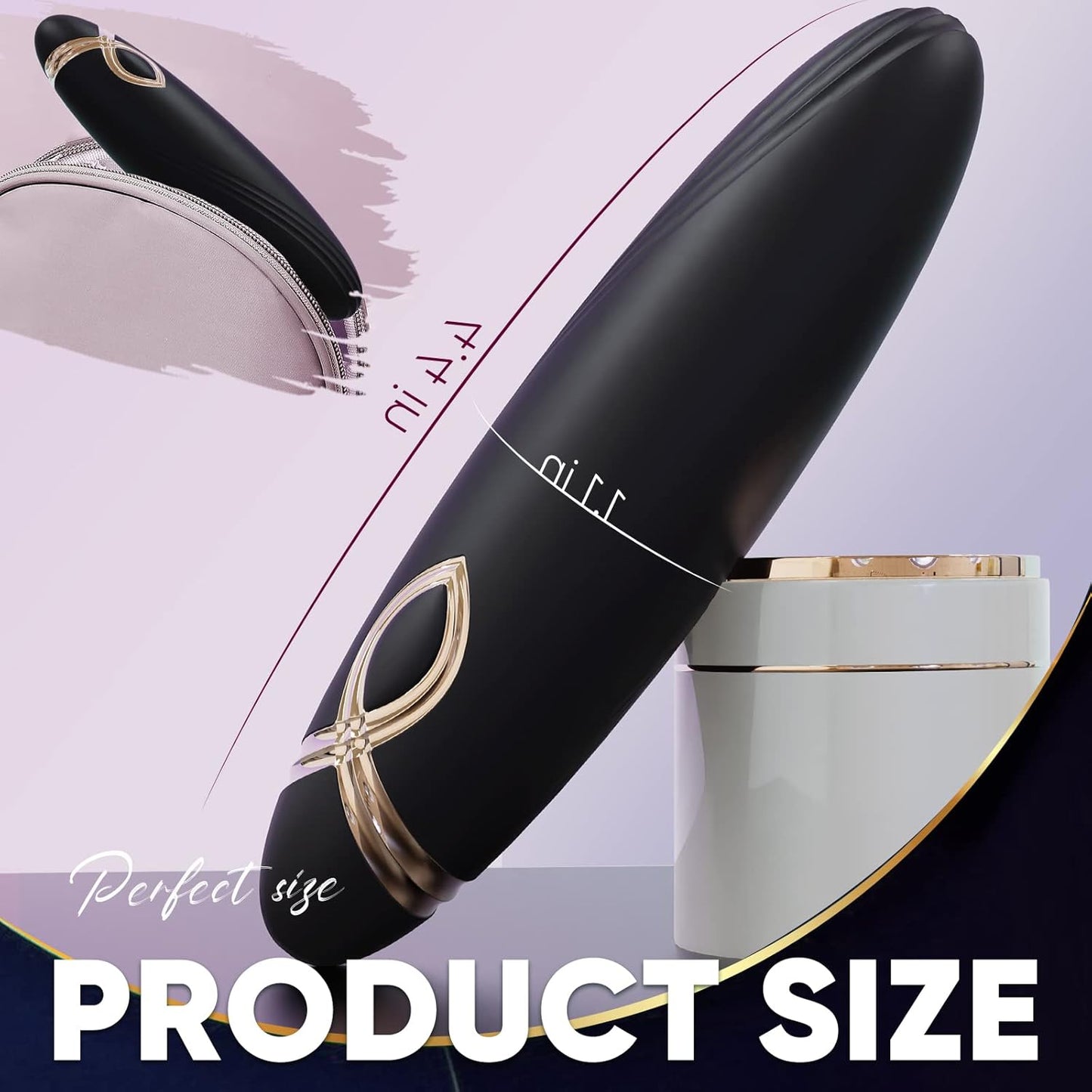 Small Bullet Vibrator for Women, Precise Vagina Clitoris Nipples Stimulation with 10 Modes, Full Silicone Vibrating Finger Massager for G Spot Nipple, Waterproof Adult Sex Toy for Women Black