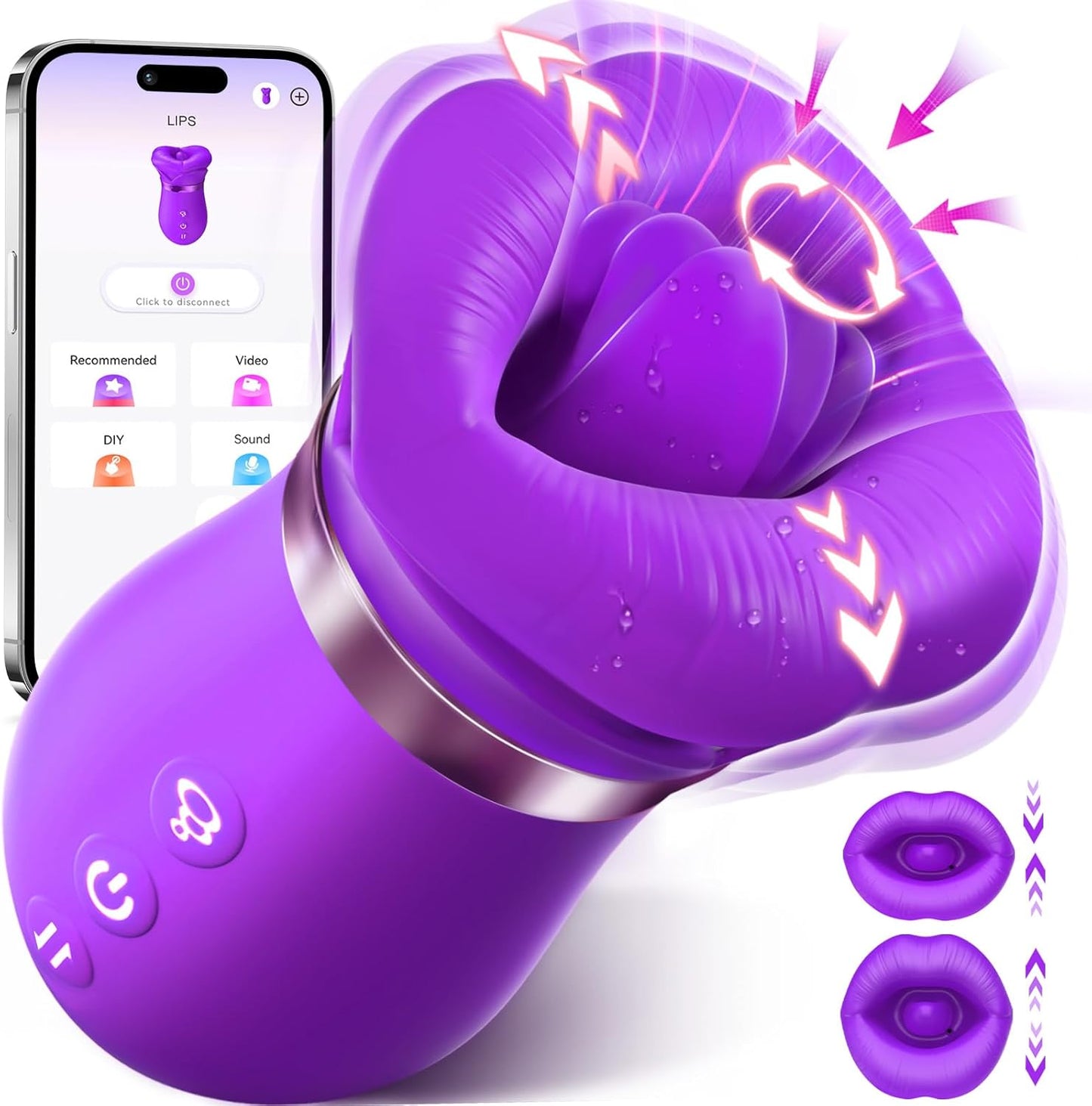 Vibrator Adult Sex Toys for Women - Mouth Sucking Vibrator Rose Sex Toy, 10 Tongue Licking, 3 Auto & 1 Manual Sucking Adult Toys New APP, Anal Clit Nipple Vibrators Female Couples Sex Toys