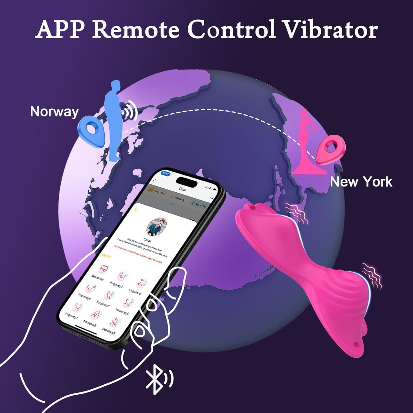 APP Remote Control Vibrator-Butterfly Novelties Clit Stimulator Sit and Ride Women Sex Toy with 9+9 Vibration Modes Dual Motor Clit Wearable Vibrator Adult Sex Toy for Female Pleasure Pink