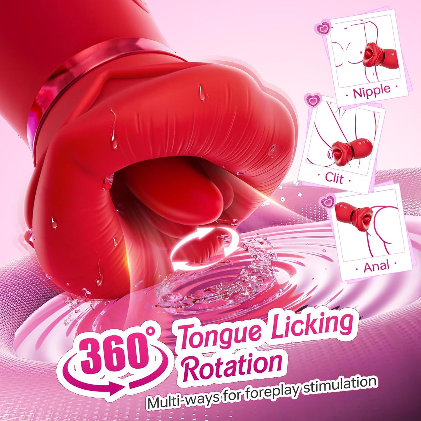 Vibrator Adult Sex Toys for Women - Mouth Sucking Vibrator Rose Sex Toy, 10 Tongue Licking, 3 Auto & 1 Manual Sucking Adult Toys New APP, Anal Clit Nipple Vibrators Female Couples Sex Toys